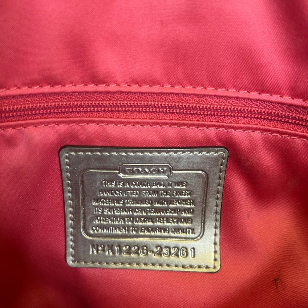 Coach Ashley Signature Jacquard Satchel Khaki Gold Shoulder Bag 23261 - Picture 6 of 8